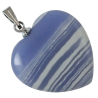 Pendentif calcédoine bleue – coeur 20 mm