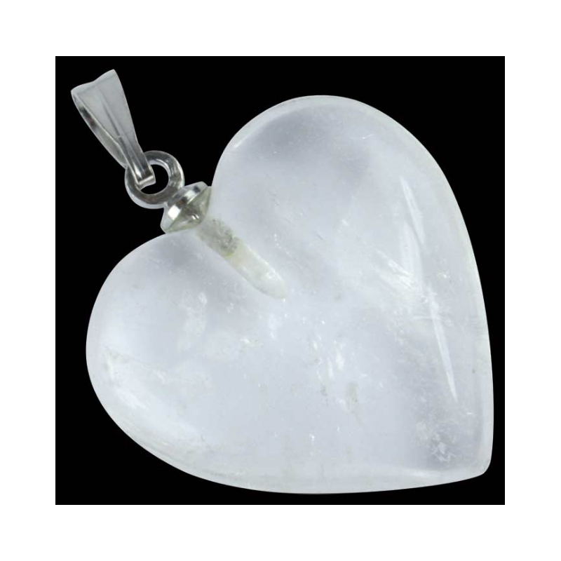 Pendentif cristal de roche – coeur 20 mm