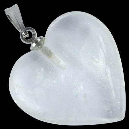 Pendentif cristal de roche – coeur 20 mm