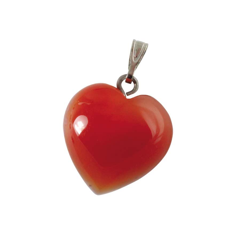 Pendentif cornaline – coeur 15 mm