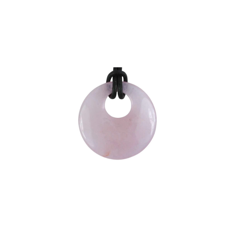 Pendentif quartz rose - donut 30 mm