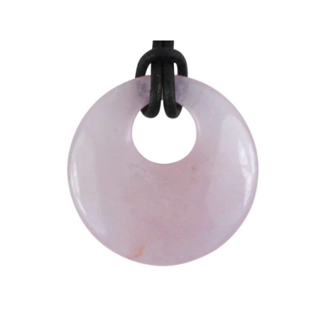 Pendentif quartz rose - donut 30 mm