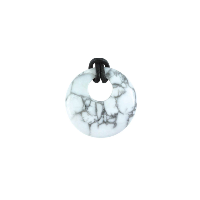 Pendentif howlite – donut 30 mm