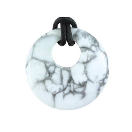 Pendentif howlite – donut 30 mm