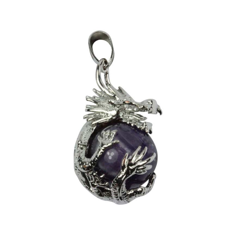 Pendentif améthyste – dragon 16 mm