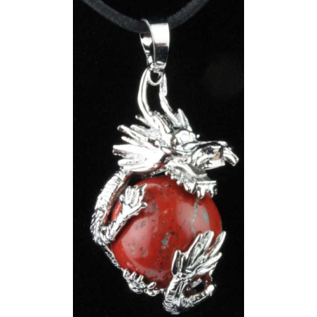 Pendentif jaspe rouge – dragon 16 mm