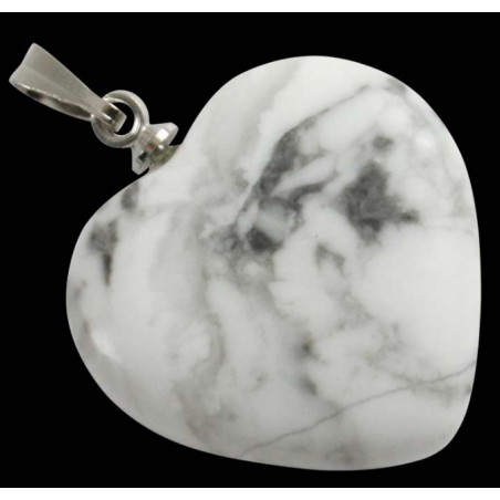 Pendentif howlite – coeur 20 mm