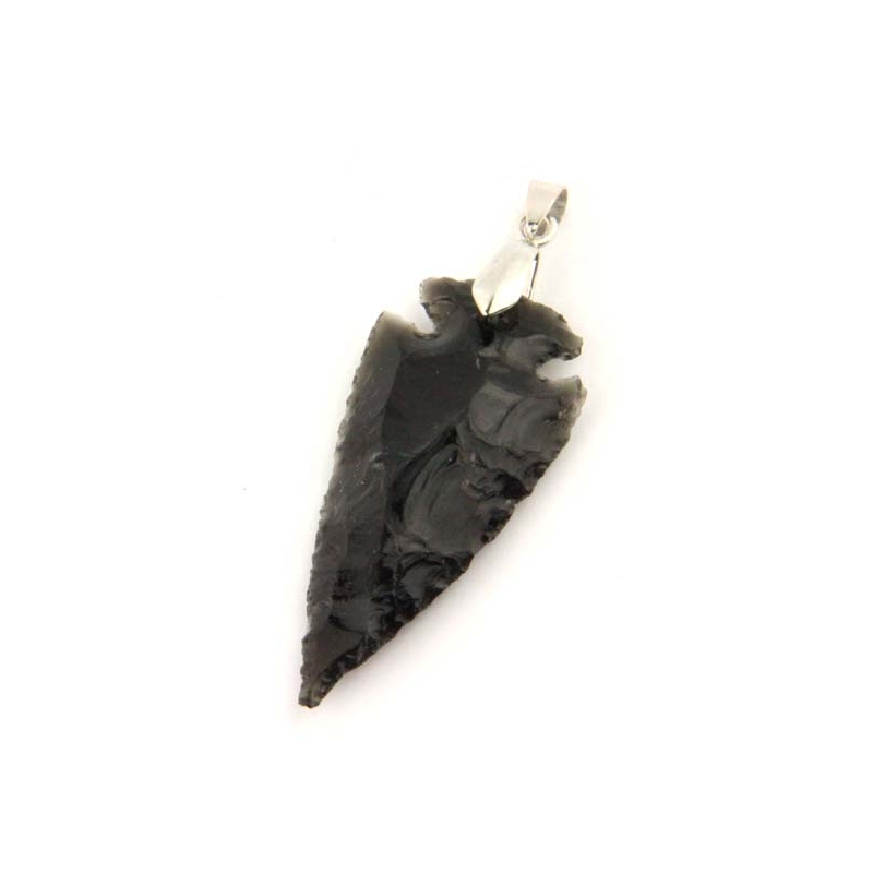 Pendentif obsidienne noire en pointes