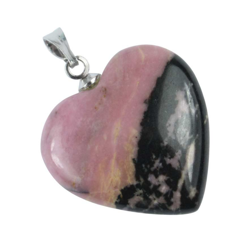 Pendentif rhodonite – coeur 20 mm