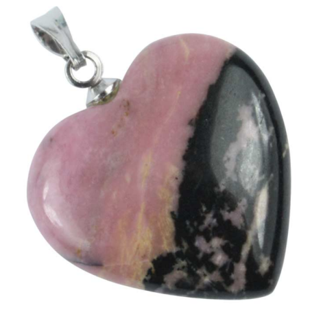 Pendentif rhodonite – coeur 20 mm