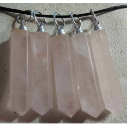 Pendentif quartz rose en pointes