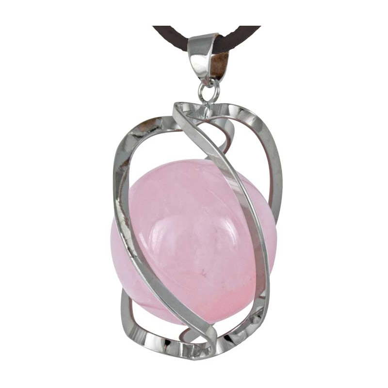 Pendentif quartz rose