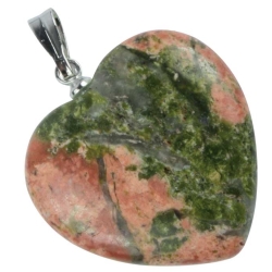 Pendentif Unakite coeur 20 mm