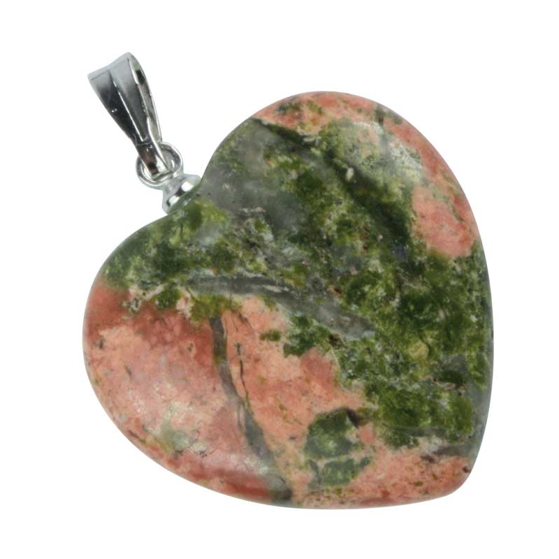 Pendentif Unakite coeur 20 mm