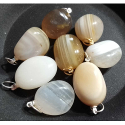 Pendentif agate blanche/jaune