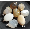 Pendentif agate blanche/jaune